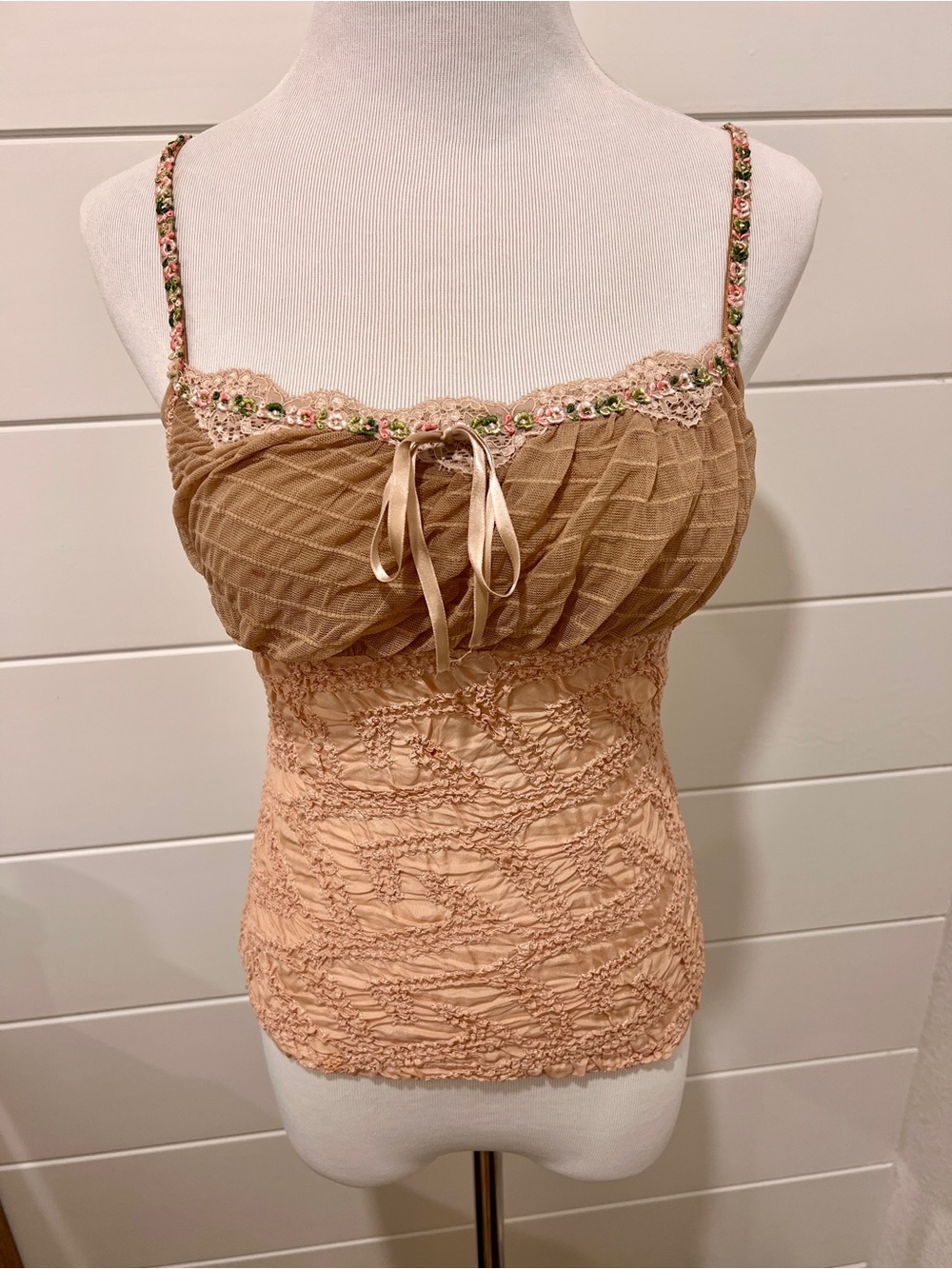 Vintage Y2K Feminine Ruched Cami Tank - Ann Ferriday